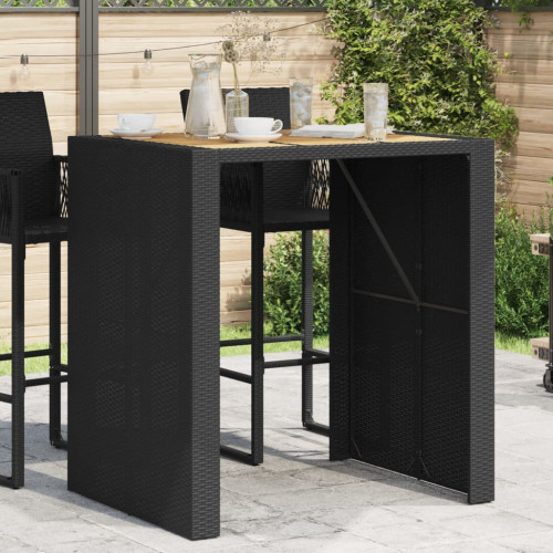 vidaXL Trädgårdsbord med akaciaträ svart 105x80x110 cm konstrotting