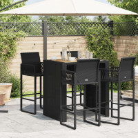 Produktbild för Trädgårdsbord med akaciaträ svart 105x80x110 cm konstrotting