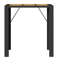 Produktbild för Trädgårdsbord med akaciaträ svart 105x80x110 cm konstrotting
