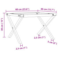 Produktbild för Bordsben för soffbord X-ram 60x40x38 cm stål