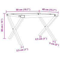 Produktbild för Bordsben för soffbord X-ram 50x40x38 cm stål