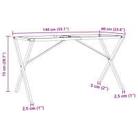 Produktbild för Bordsben för matbord X-ram 140x60x73 cm stål