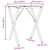 Produktbild för Bordsben för matbord X-ram 60x50x73 cm stål