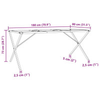 Produktbild för Bordsben för matbord X-ram 180x80x73 cm stål