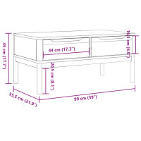 Produktbild för Soffbord FLORO vaxbrun 99x55,5x45 cm massiv furu