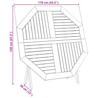 Produktbild för Hopfällbart trädgårdsbord Ø110x75 cm massivt akaciaträ