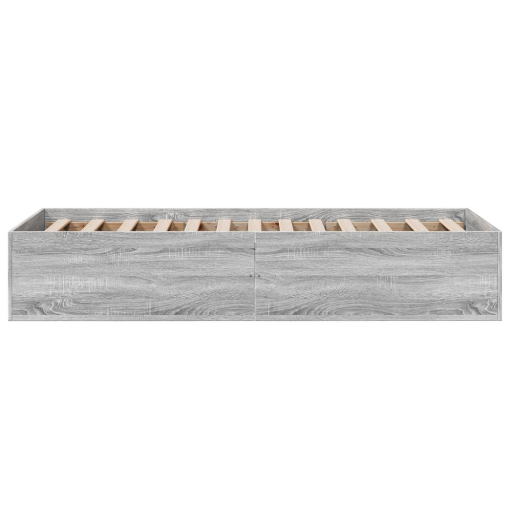Produktbild för Sängram grå sonoma 75x190 cm konstruerad trä