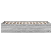 Produktbild för Sängram grå sonoma 75x190 cm konstruerad trä