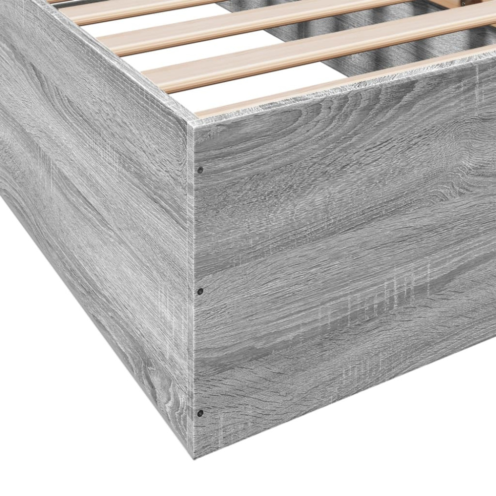 Produktbild för Sängram grå sonoma 75x190 cm konstruerad trä
