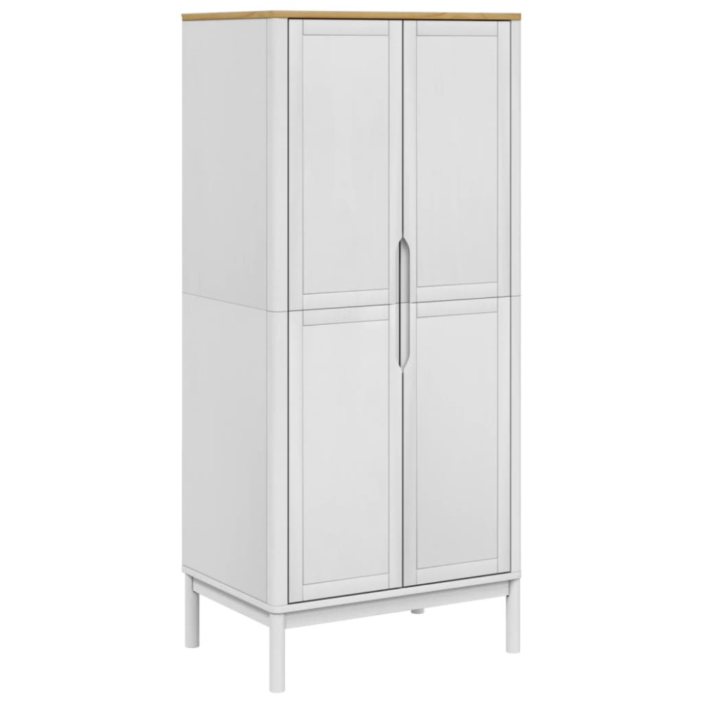 Produktbild för Klädskåp FLORO vit 77x53x171 cm massiv furu
