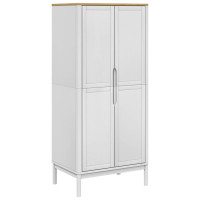 Produktbild för Klädskåp FLORO vit 77x53x171 cm massiv furu