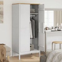 Produktbild för Klädskåp FLORO vit 77x53x171 cm massiv furu