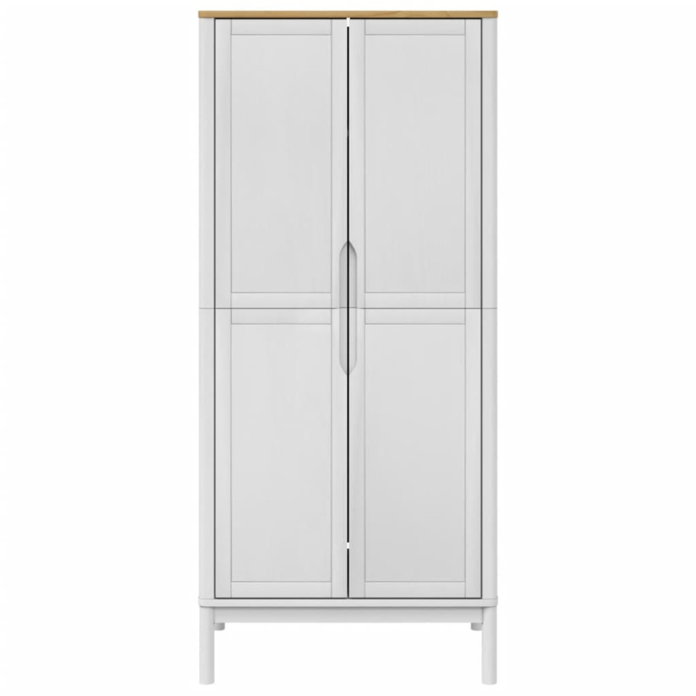 Produktbild för Klädskåp FLORO vit 77x53x171 cm massiv furu