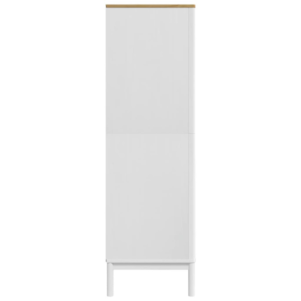 Produktbild för Klädskåp FLORO vit 77x53x171 cm massiv furu