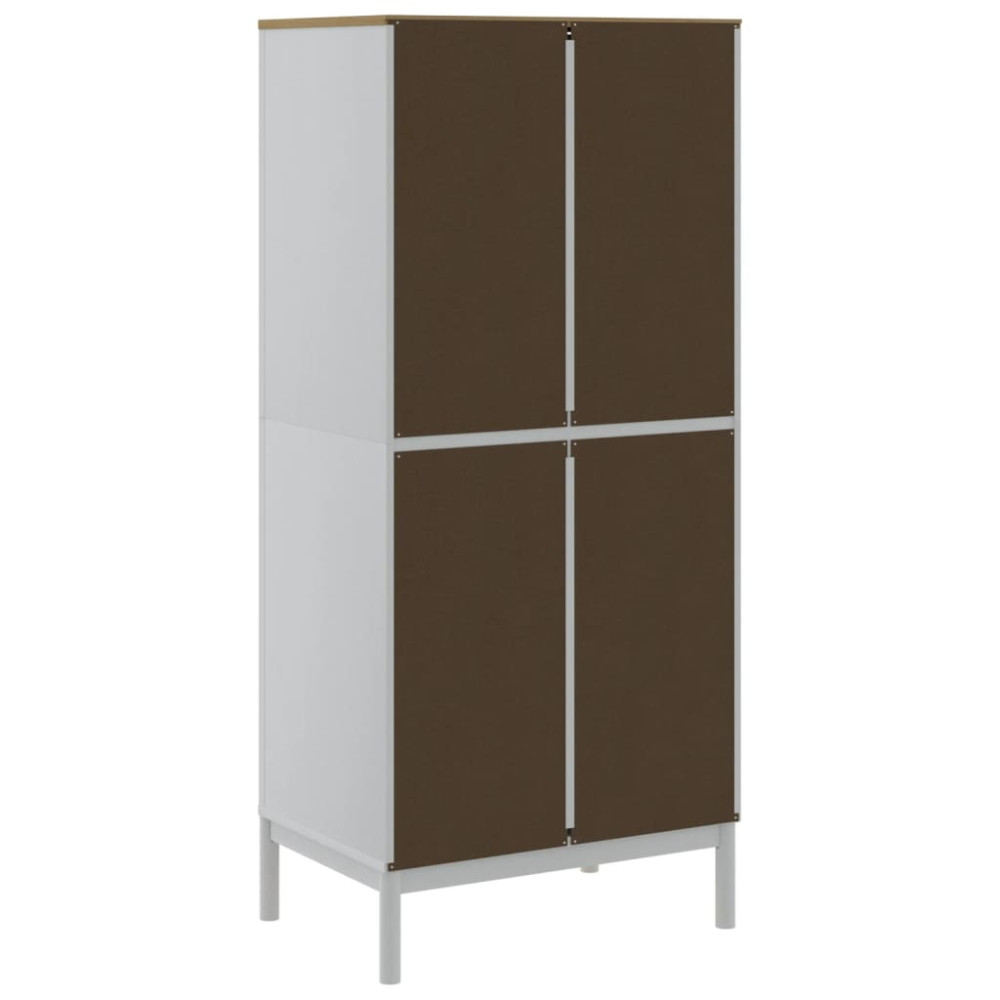Produktbild för Klädskåp FLORO vit 77x53x171 cm massiv furu