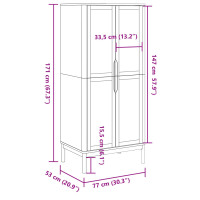 Produktbild för Klädskåp FLORO vit 77x53x171 cm massiv furu