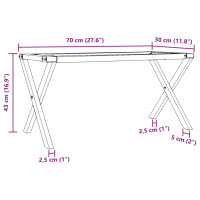 Produktbild för Bordsben för soffbord X-ram 70x30x43 cm stål