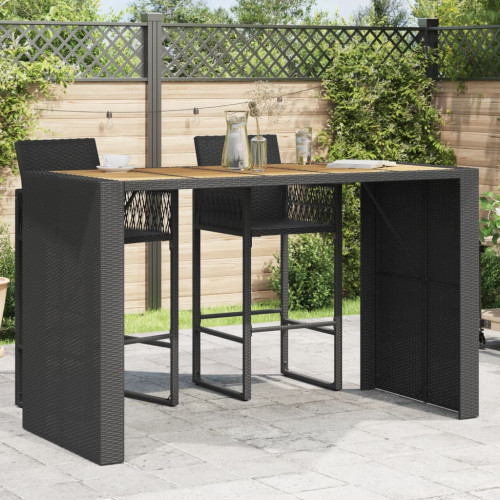 vidaXL Trädgårdsbord med akaciaträ svart 185x80x110 cm konstrotting