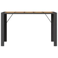 Produktbild för Trädgårdsbord med akaciaträ svart 185x80x110 cm konstrotting
