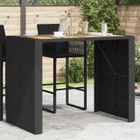 Produktbild för Trädgårdsbord med akaciaträ svart 145x80x110 cm konstrotting