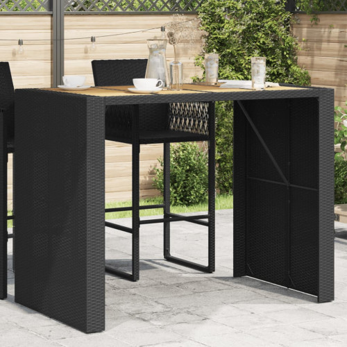 vidaXL Trädgårdsbord med akaciaträ svart 145x80x110 cm konstrotting