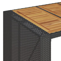 Produktbild för Trädgårdsbord med akaciaträ svart 145x80x110 cm konstrotting