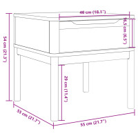 Produktbild för Lampbrod FLORO vit 55x55x54 cm massiv furu