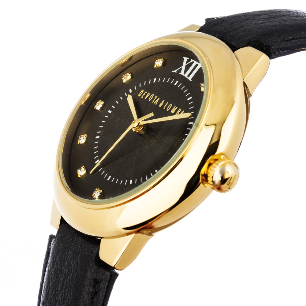 Produktbild för DEVOTA & LOMBA DL006W-02BLAC - Quartz Klocka Dam (34MM)