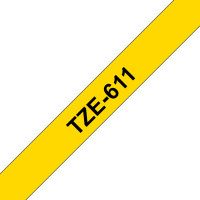 Produktbild för Brother TZE-611 etikett-tejp Svart på gul