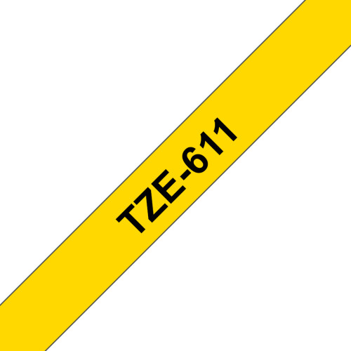 Brother Brother TZE-611 etikett-tejp Svart på gul