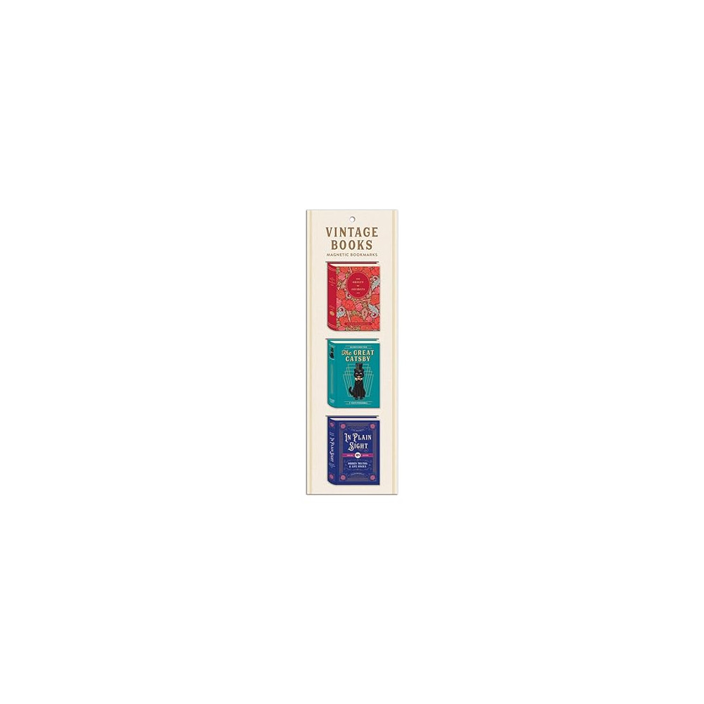Produktbild för Vintage Books Shaped Magnetic Bookmarks (häftad, eng)
