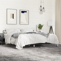 Produktbild för Sängram svart 180x200 cm konstruerat trä och metall