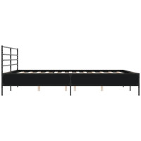 Produktbild för Sängram svart 180x200 cm konstruerat trä och metall