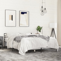 Produktbild för Sängram grå sonoma 160x200 cm konstruerat trä och metall