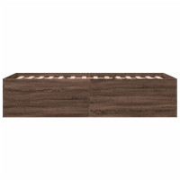 Produktbild för Sängram brun ek 90x200 cm konstruerad trä