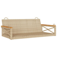 Produktbild för Gungbänk beige 109x62x40 cm konstrotting