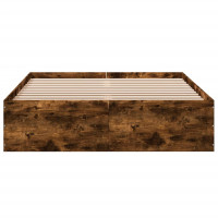 Produktbild för Sängram rökfärgad ek 120x200 cm konstruerat trä