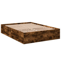Produktbild för Sängram rökfärgad ek 120x200 cm konstruerat trä