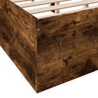 Produktbild för Sängram rökfärgad ek 120x200 cm konstruerat trä