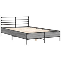 Produktbild för Sängram grå sonoma 140x190 cm konstruerat trä och metall