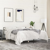 Produktbild för Sängram grå sonoma 140x190 cm konstruerat trä och metall