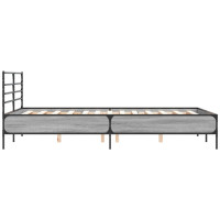 Produktbild för Sängram grå sonoma 140x190 cm konstruerat trä och metall