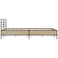 Produktbild för Sängram sonoma-ek 120x190 cm konstruerat trä och metall