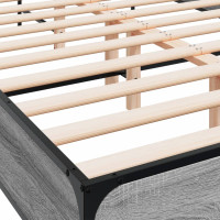 Produktbild för Sängram grå sonoma 135x190 cm konstruerat trä och metall