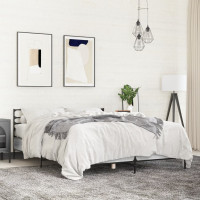 Produktbild för Sängram grå sonoma 120x200 cm konstruerat trä och metall