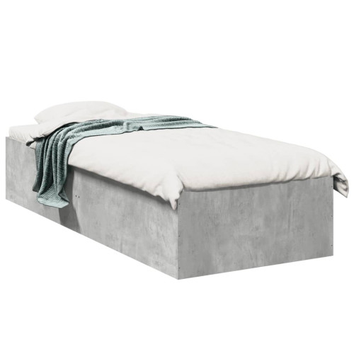 vidaXL Sängram betonggrå 100x200 cm konstruerad trä