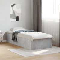Produktbild för Sängram betonggrå 100x200 cm konstruerad trä