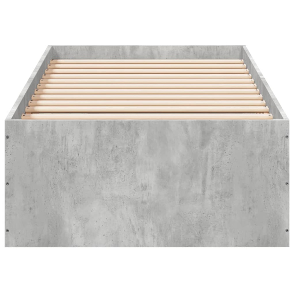 Produktbild för Sängram betonggrå 100x200 cm konstruerad trä