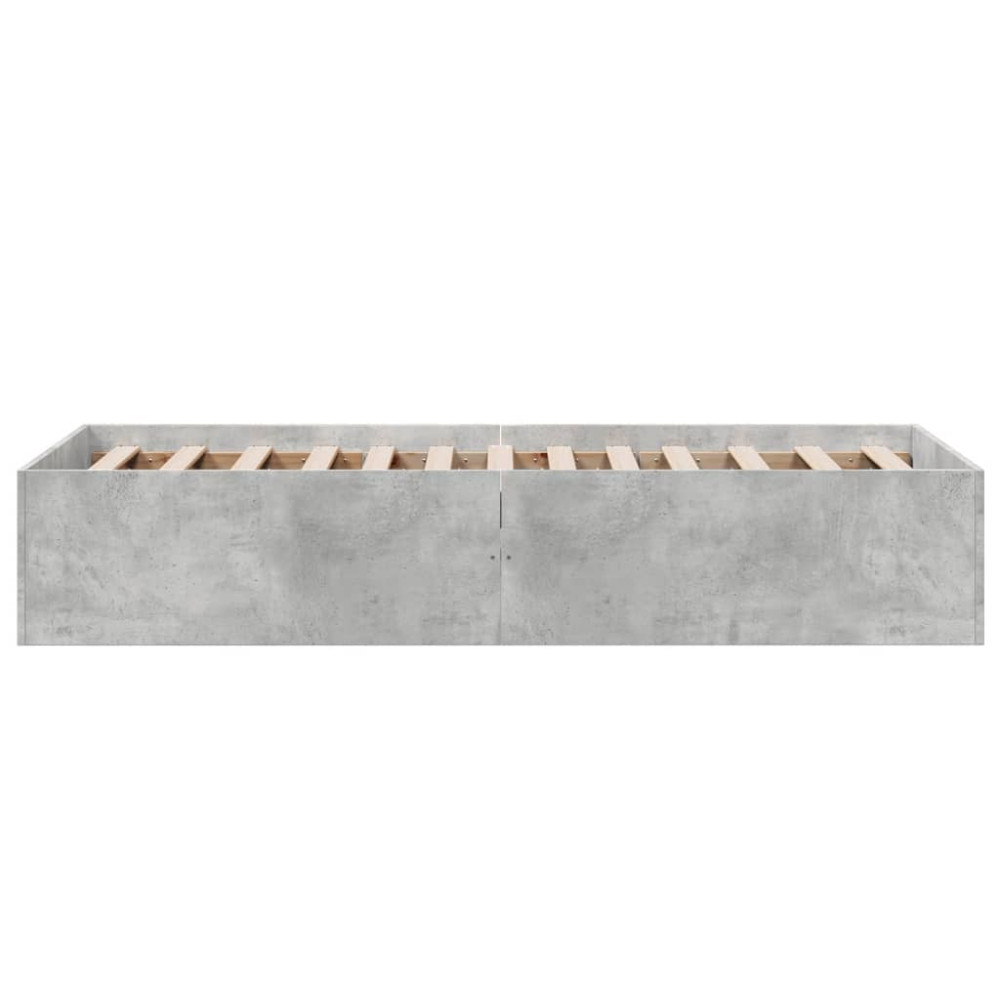 Produktbild för Sängram betonggrå 100x200 cm konstruerad trä