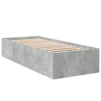 Produktbild för Sängram betonggrå 100x200 cm konstruerad trä